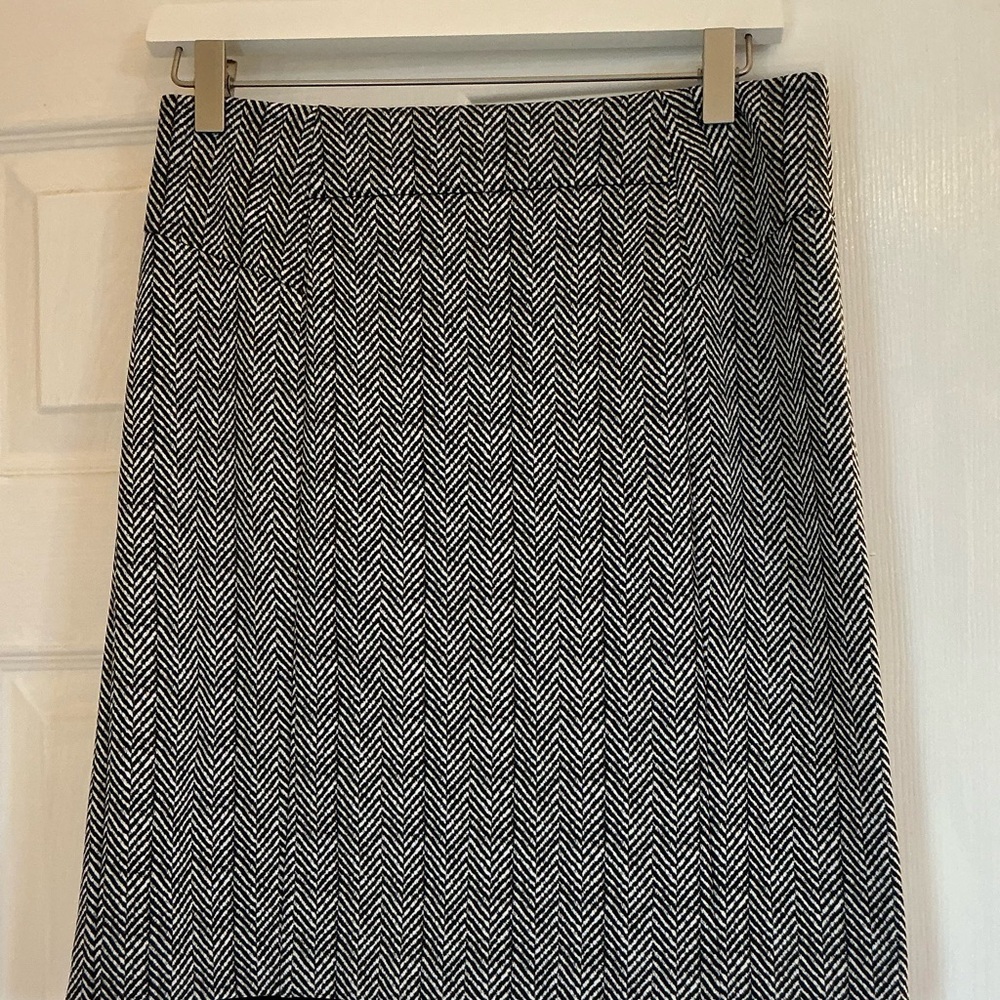 Michael Kors Black and White Herringbone Skirt